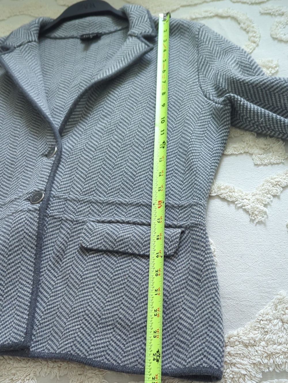 Talbots Herringbone Merino Wool Sweater Jacket Size Medium - Picture 8 of 10